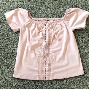Light pink off the shoulder top